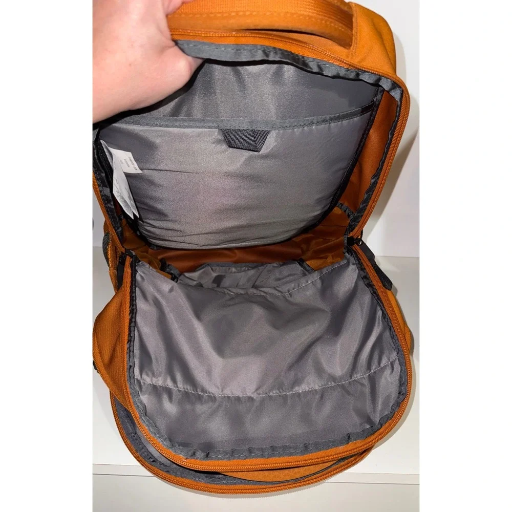 The North Face Jester Backpack Leather Brown Orange NF0A3VXF Laptop Bag NWOT